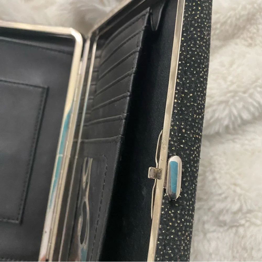 Chic Black Sparkle Clutch Wallet